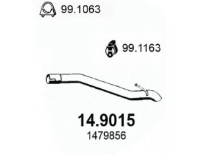ASSO 14.9015 išleidimo kolektorius 
 Išmetimo sistema -> Išmetimo vamzdžiai
1368321, 1424370, 1466504, 1479856