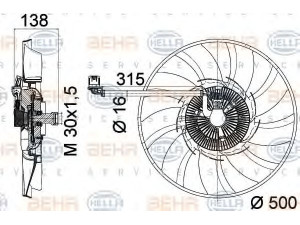 HELLA 8MV 376 758-241 ventiliatorius, radiatoriaus 
 Aušinimo sistema -> Oro aušinimas
AH328C617AC, LR013695, LR023392