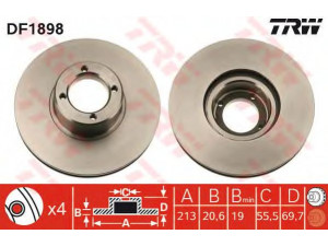 TRW DF1898 stabdžių diskas 
 Dviratė transporto priemonės -> Stabdžių sistema -> Stabdžių diskai / priedai
GBD90813, NAM6010, NAM6450, NAM6450