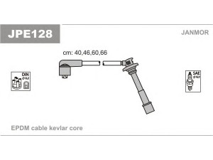 JANMOR JPE128 uždegimo laido komplektas 
 Kibirkšties / kaitinamasis uždegimas -> Uždegimo laidai/jungtys
90919-22211, 90919-22284, 90919-22285