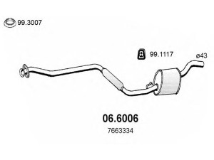 ASSO 06.6006 vidurinis duslintuvas 
 Išmetimo sistema -> Duslintuvas
7663334