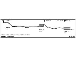 IMASAF 525000315 išmetimo sistema 
 Išmetimo sistema -> Išmetimo sistema, visa