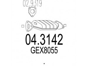 MTS 04.3142 katalizatoriaus keitiklis 
 Išmetimo sistema -> Katalizatoriaus keitiklis
GEX8055