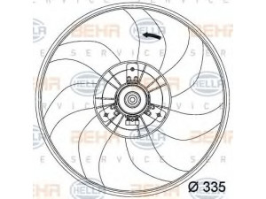 HELLA 8EW 351 034-441 ventiliatorius, radiatoriaus 
 Aušinimo sistema -> Oro aušinimas
55702186, 13 41 393, 13263551, 55702186
