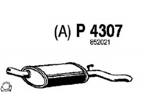 FENNO P4307 galinis duslintuvas 
 Išmetimo sistema -> Duslintuvas
852021, 852038, 852049, 852182