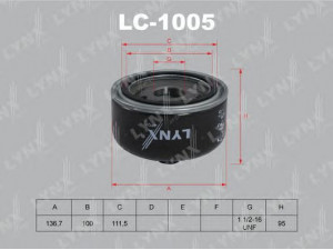 LYNXauto LC-1005 alyvos filtras 
 Techninės priežiūros dalys -> Techninės priežiūros intervalai
062 115 561, 062 115 561 A