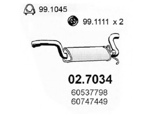ASSO 02.7034 galinis duslintuvas 
 Išmetimo sistema -> Duslintuvas
60537798, 60747449