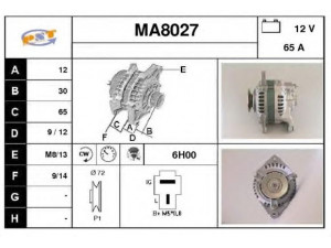 SNRA MA8027 kintamosios srovės generatorius
F21018300A, F21018300B, A2T04677