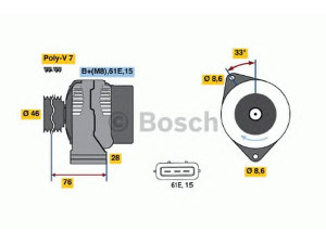 BOSCH 0 123 515 002 kintamosios srovės generatorius 
 Elektros įranga -> Kint. sr. generatorius/dalys -> Kintamosios srovės generatorius
12 31 1 702 096