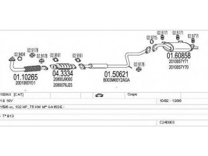 MTS C240003004467 išmetimo sistema 
 Išmetimo sistema -> Išmetimo sistema, visa