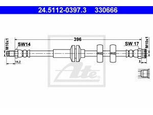 ATE 24.5112-0397.3 stabdžių žarnelė 
 Stabdžių sistema -> Stabdžių žarnelės
46474539