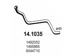 ASSO 14.1035 išleidimo kolektorius 
 Išmetimo sistema -> Išmetimo vamzdžiai
1492052, 1495865, 5012385, 6014710