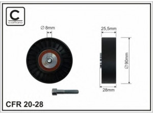 CAFFARO 20-28 kreipiantysis skriemulys, V formos rumbuotas diržas 
 Diržinė pavara -> V formos rumbuotas diržas/komplektas -> Laisvasis/kreipiamasis skriemulys
078 903 341 J, 078903341J