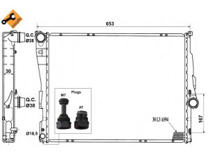 NRF 51580 radiatorius, variklio aušinimas 
 Aušinimo sistema -> Radiatorius/alyvos aušintuvas -> Radiatorius/dalys
1436241, 1611565, 1613108, 17111436241
