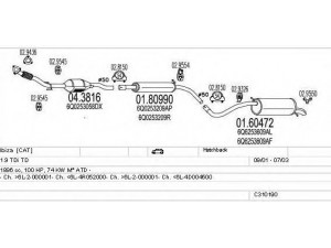 MTS C310190006422 išmetimo sistema 
 Išmetimo sistema -> Išmetimo sistema, visa
