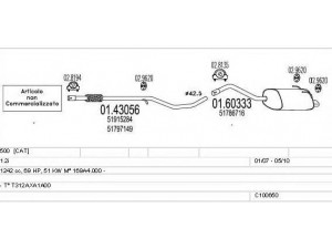 MTS C100650021590 išmetimo sistema 
 Išmetimo sistema -> Išmetimo sistema, visa