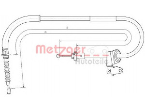METZGER 10.4306 trosas, stovėjimo stabdys 
 Stabdžių sistema -> Valdymo svirtys/trosai
3440 6 770 868