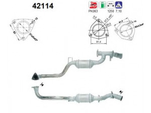 AS 42114 katalizatoriaus keitiklis 
 Išmetimo sistema -> Katalizatoriaus keitiklis
8A0253057CX, 8A0253095BJ
