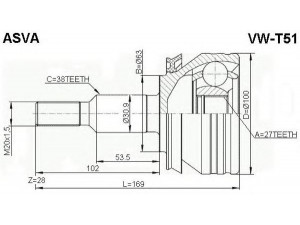 ASVA VW-T51 jungčių komplektas, kardaninis velenas 
 Ratų pavara -> Sujungimai/komplektas
7H0407321A, 7H0407321B, 7H0498099