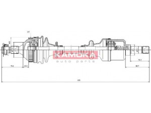 KAMOKA CT1138926A kardaninis velenas 
 Ratų pavara -> Kardaninis velenas
96167303, 96171874, 96173637, 3272A4
