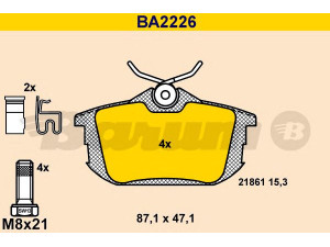 BARUM BA2226 stabdžių trinkelių rinkinys, diskinis stabdys 
 Techninės priežiūros dalys -> Papildomas remontas
M620770, M850978, MN125772, X3516005