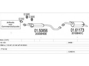 MTS C240313022486 išmetimo sistema 
 Išmetimo sistema -> Išmetimo sistema, visa