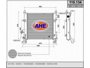 AHE 110.134 radiatorius, variklio aušinimas 
 Aušinimo sistema -> Radiatorius/alyvos aušintuvas -> Radiatorius/dalys
1231795