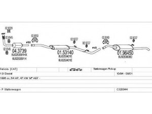 MTS C320044004819 išmetimo sistema 
 Išmetimo sistema -> Išmetimo sistema, visa