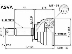 ASVA MT-01 jungčių komplektas, kardaninis velenas 
 Ratų pavara -> Sujungimai/komplektas
4950721000, 4950821000, MB176160