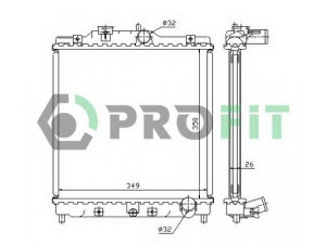 PROFIT PR 2911A1 radiatorius, variklio aušinimas 
 Aušinimo sistema -> Radiatorius/alyvos aušintuvas -> Radiatorius/dalys
19010P30G01, 19010P30G02