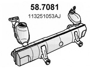 ASSO 58.7081 galinis duslintuvas 
 Išmetimo sistema -> Duslintuvas
113251053AD, 113251053AJ, 113251053AK