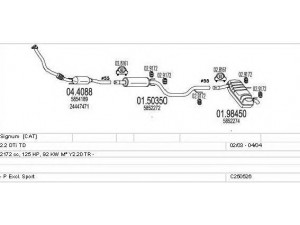 MTS C250526005724 išmetimo sistema 
 Išmetimo sistema -> Išmetimo sistema, visa