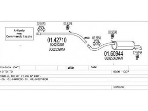 MTS C310343010740 išmetimo sistema 
 Išmetimo sistema -> Išmetimo sistema, visa