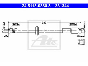 ATE 24.5113-0380.3 stabdžių žarnelė 
 Stabdžių sistema -> Stabdžių žarnelės
443 611 707 C