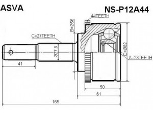 ASVA NS-P12A44 jungčių komplektas, kardaninis velenas 
 Ratų pavara -> Sujungimai/komplektas
39211-AU325, C9211-AU31A
