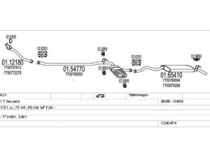 MTS C280474007524 išmetimo sistema 
 Išmetimo sistema -> Išmetimo sistema, visa