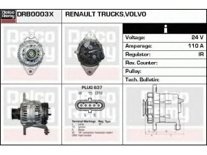 DELCO REMY DRB0003X kintamosios srovės generatorius 
 Elektros įranga -> Kint. sr. generatorius/dalys -> Kintamosios srovės generatorius
5010589551, 7420466317, 7420862899