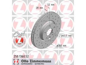 ZIMMERMANN 250.1360.52 stabdžių diskas 
 Dviratė transporto priemonės -> Stabdžių sistema -> Stabdžių diskai / priedai
1 379 965, 1 384 689, 1 405 510