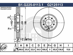 GALFER B1.G225-0113.1 stabdžių diskas 
 Stabdžių sistema -> Diskinis stabdys -> Stabdžių diskas
1J0 615 301 C, 1J0 615 301 R, 1J0 615 301 S