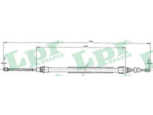 LPR C0726B trosas, stovėjimo stabdys 
 Stabdžių sistema -> Valdymo svirtys/trosai
7700769840, 7700769840