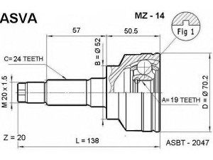 ASVA MZ-14 jungčių komplektas, kardaninis velenas 
 Ratų pavara -> Sujungimai/komplektas
B001-22-510A, B001-25-510A, B002-22-610A