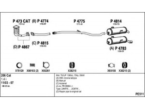 FENNO PE511 išmetimo sistema 
 Išmetimo sistema -> Išmetimo sistema, visa