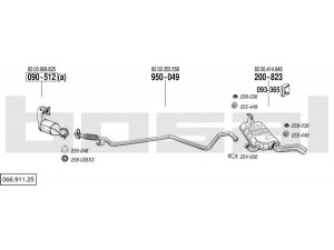 BOSAL 066.911.25 išmetimo sistema 
 Išmetimo sistema -> Išmetimo sistema, visa