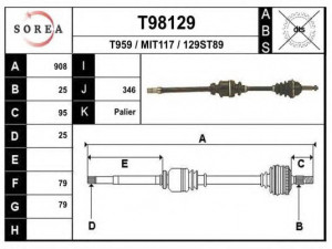 EAI T98129 kardaninis velenas 
 Ratų pavara -> Kardaninis velenas