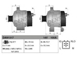 DENSO DAN1317 kintamosios srovės generatorius 
 Elektros įranga -> Kint. sr. generatorius/dalys -> Kintamosios srovės generatorius
27060-0R070, 27060-0R071