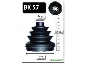SHAFTEC BK57 gofruotoji membrana, kardaninis velenas 
 Ratų pavara -> Gofruotoji membrana