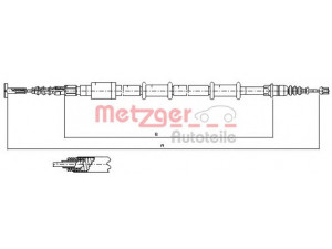 METZGER 441.3 trosas, stovėjimo stabdys 
 Stabdžių sistema -> Valdymo svirtys/trosai
46546713