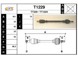 SNRA T1229 kardaninis velenas
18491800