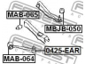 FEBEST MAB-064 valdymo svirties/išilginių svirčių įvorė 
 Ašies montavimas/vairavimo mechanizmas/ratai -> Valdymo svirtis/pasukamosios svirties sujungimas -> Montavimas/sutvirtinimas
MB864731, MB864731