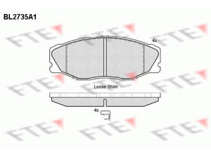 FTE BL2735A1 stabdžių trinkelių rinkinys, diskinis stabdys 
 Techninės priežiūros dalys -> Papildomas remontas
04465-30040, 04465-30100, 04465-30170